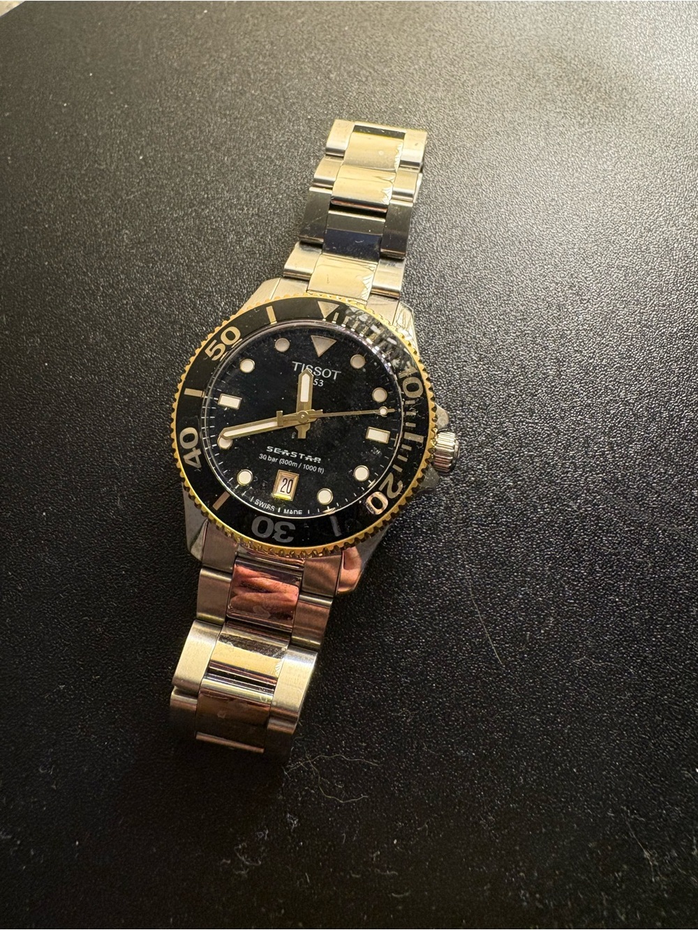 Tissot Two-Tone Diver Watch - Black & Gold